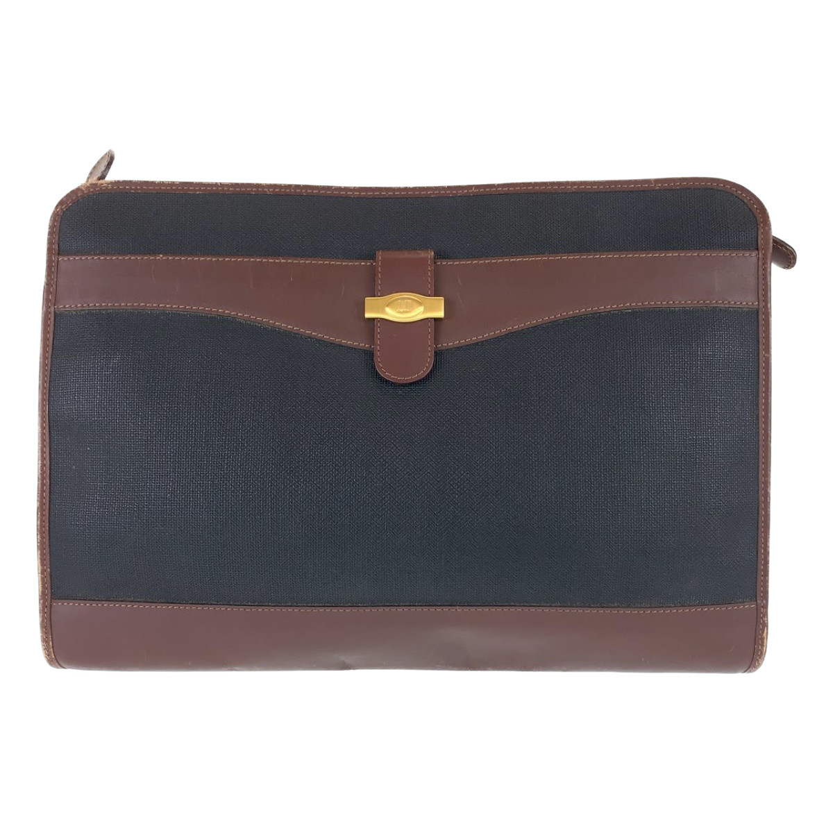 Dunhill vintage Clutch bag business bag briefcase Brown PVC/leather ...