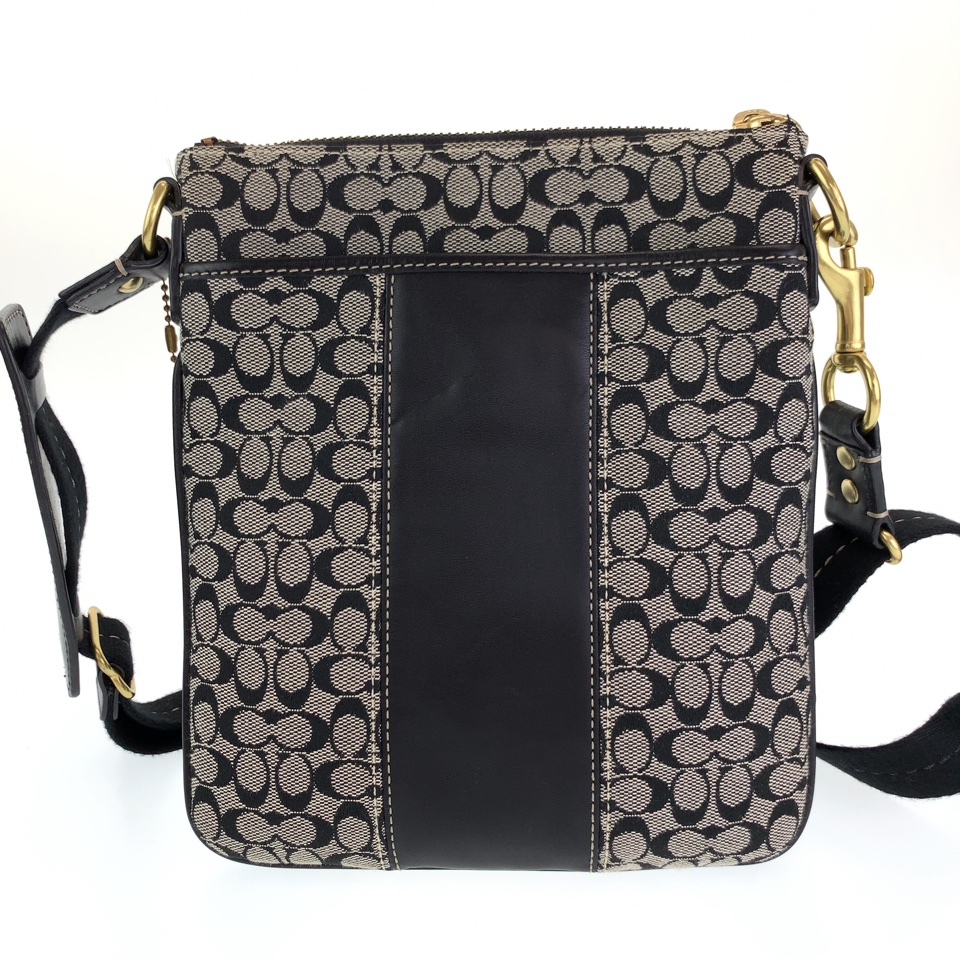 COACH Signature Angled Shoulder Bag Pochette Pouch canvas/leather | eBay