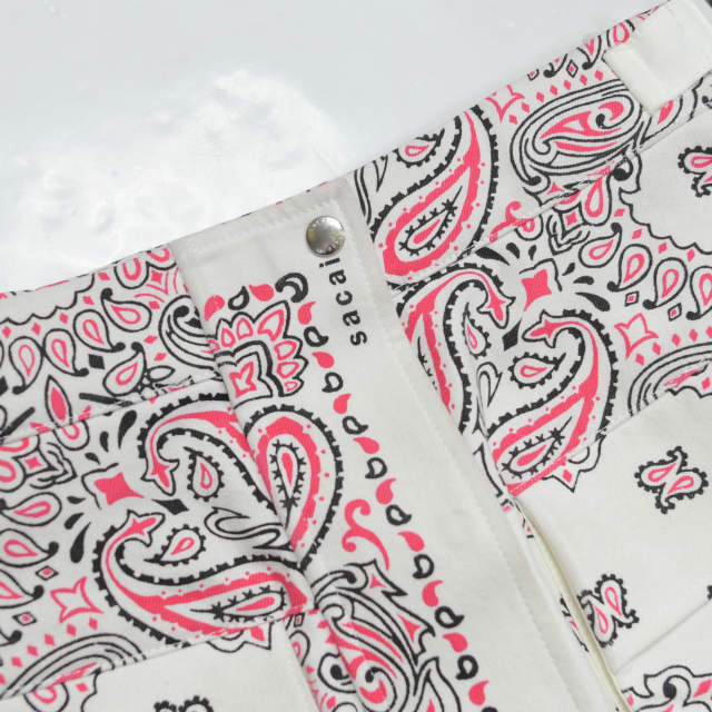 sacai 22SS Japan Bandana Print Skirt 22-05927 1 OFF WHITE