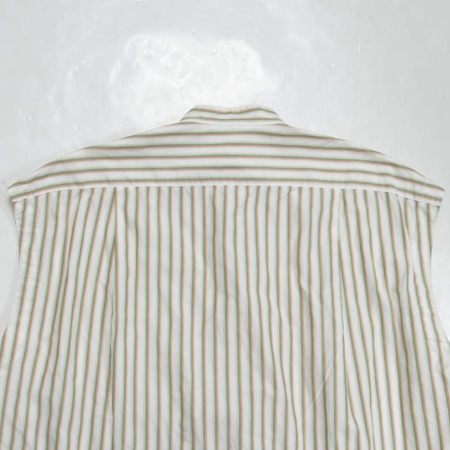 AURALEE 19SS WASHED FINX TWILL STRIPE SLEEVELESS SHIRTS