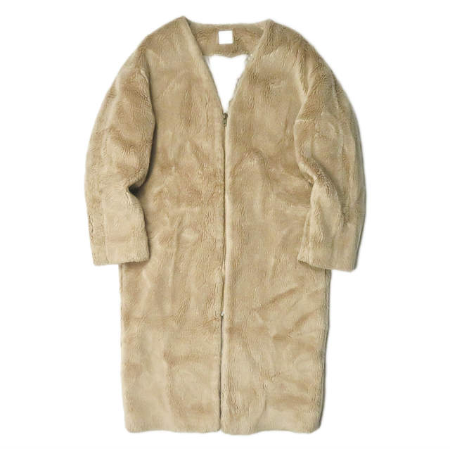 6 ROKU BEAUTY&YOUTH UNITED ARROWS V-NECK FAKE FUR COAT 1625
