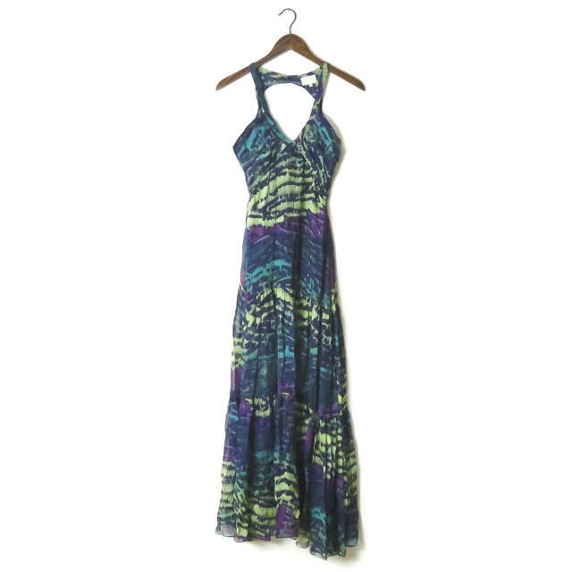 Tylho Tie Dye Silk Sleeveless Dress Xs Multi One Piece Total Pattern Maxi Long Ebay