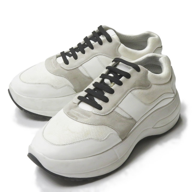 CELINE Italy Delivery sneakers 39(25.5cm) white Leather running Sneaker ...