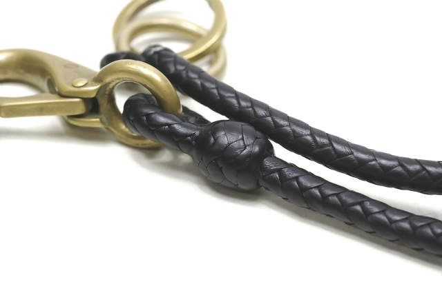 READY OBJECTS Intrecciato Leather Wallet Chain black Braid | eBay