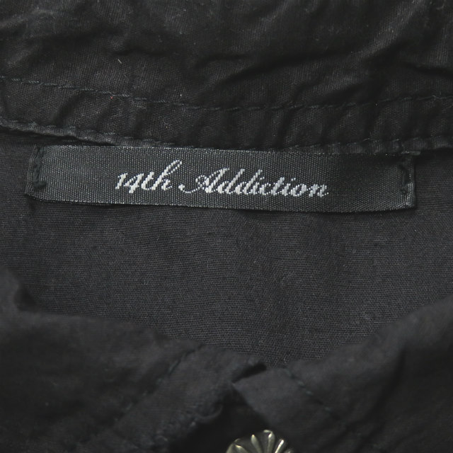 14th Addiction X Royal Flash 18aw Twill Cross Zip Shirt 3 Black Cut Off Ebay