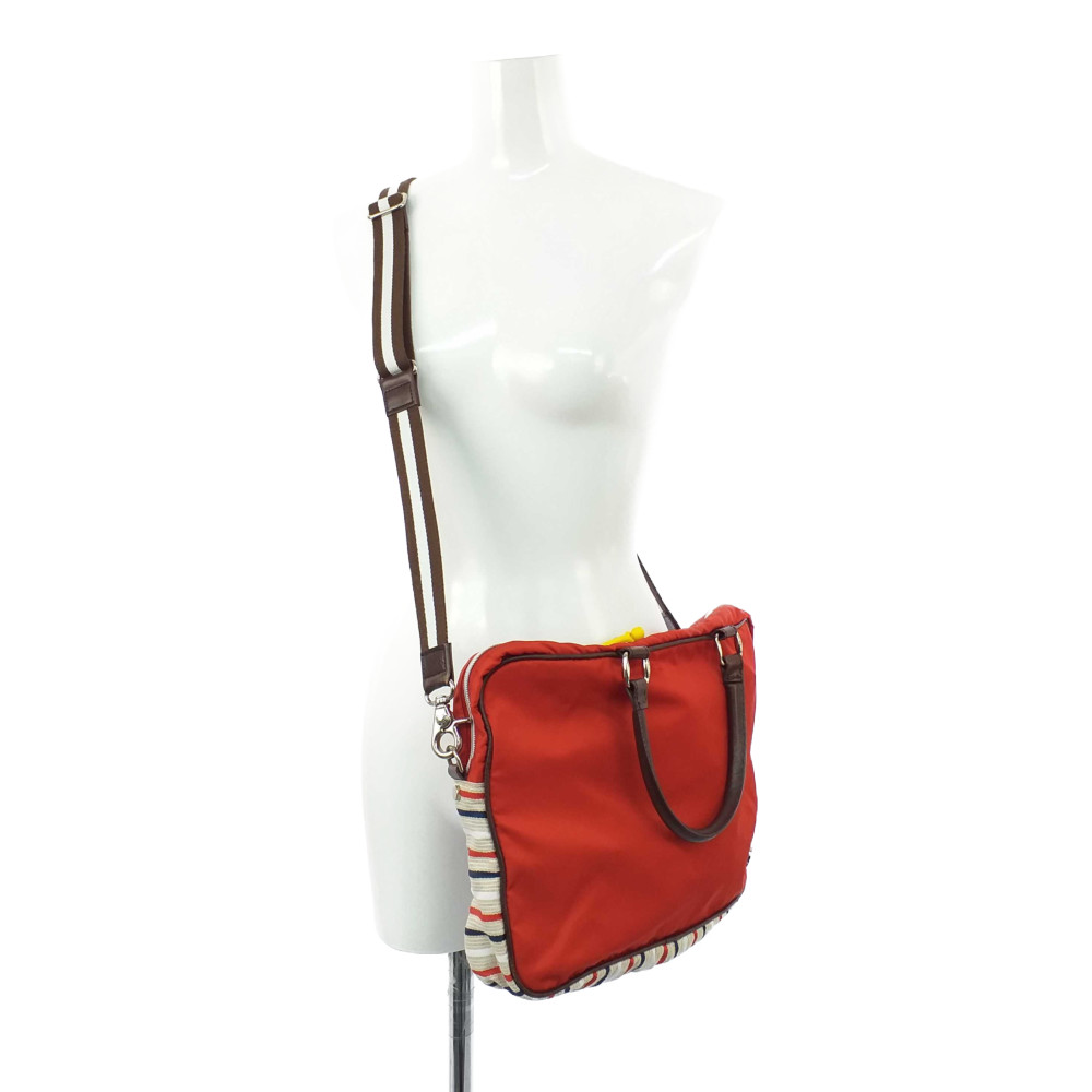 Orobianco 2WAY Shoulder Handbag Nylon x Leather / Red / Orobianco | eBay