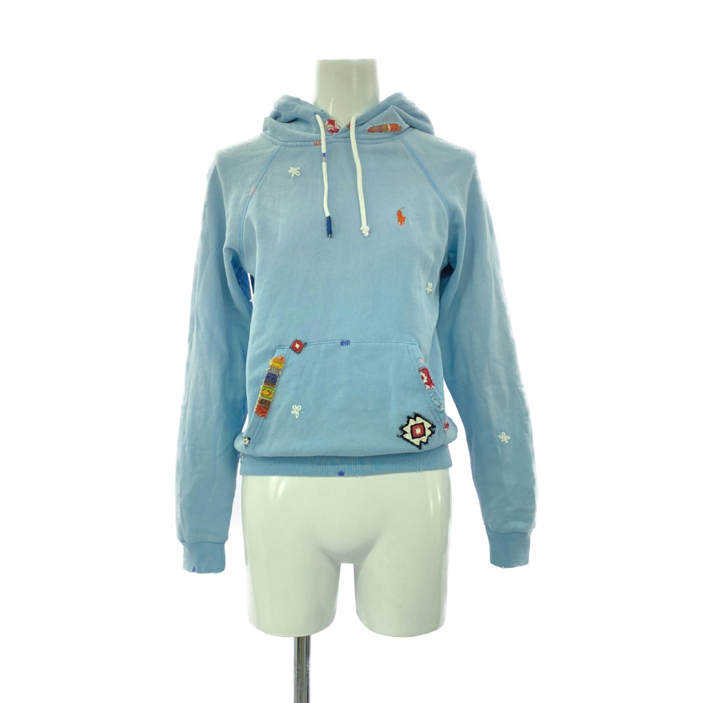 polo patchwork fleece hoodie