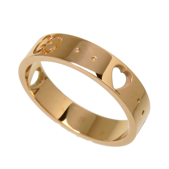 US 4.6 GUCCI Icon amor heart Ring 18K Pink Gold 3.1g 8 Women eBay