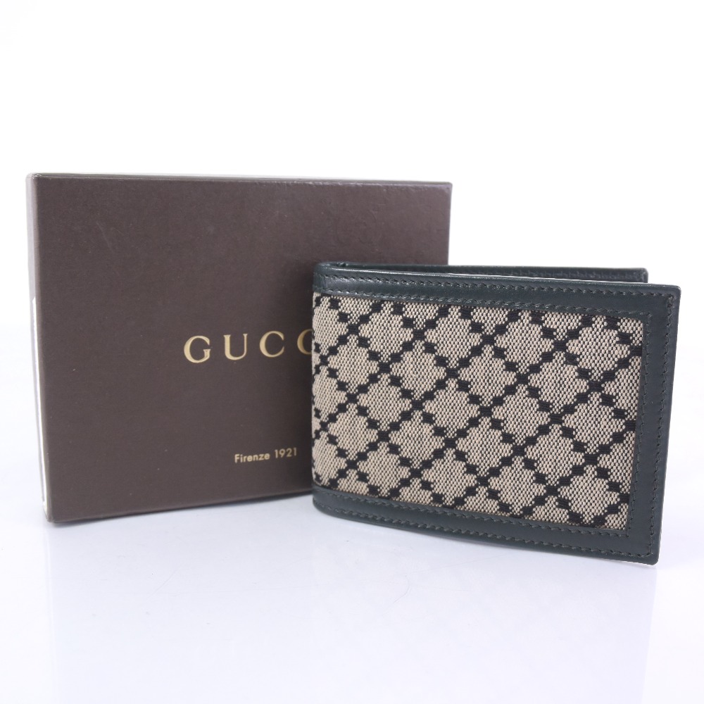 AUTHENTIC GUCCI 233157 Bill Compartment wallet beige/Brown canvas ...