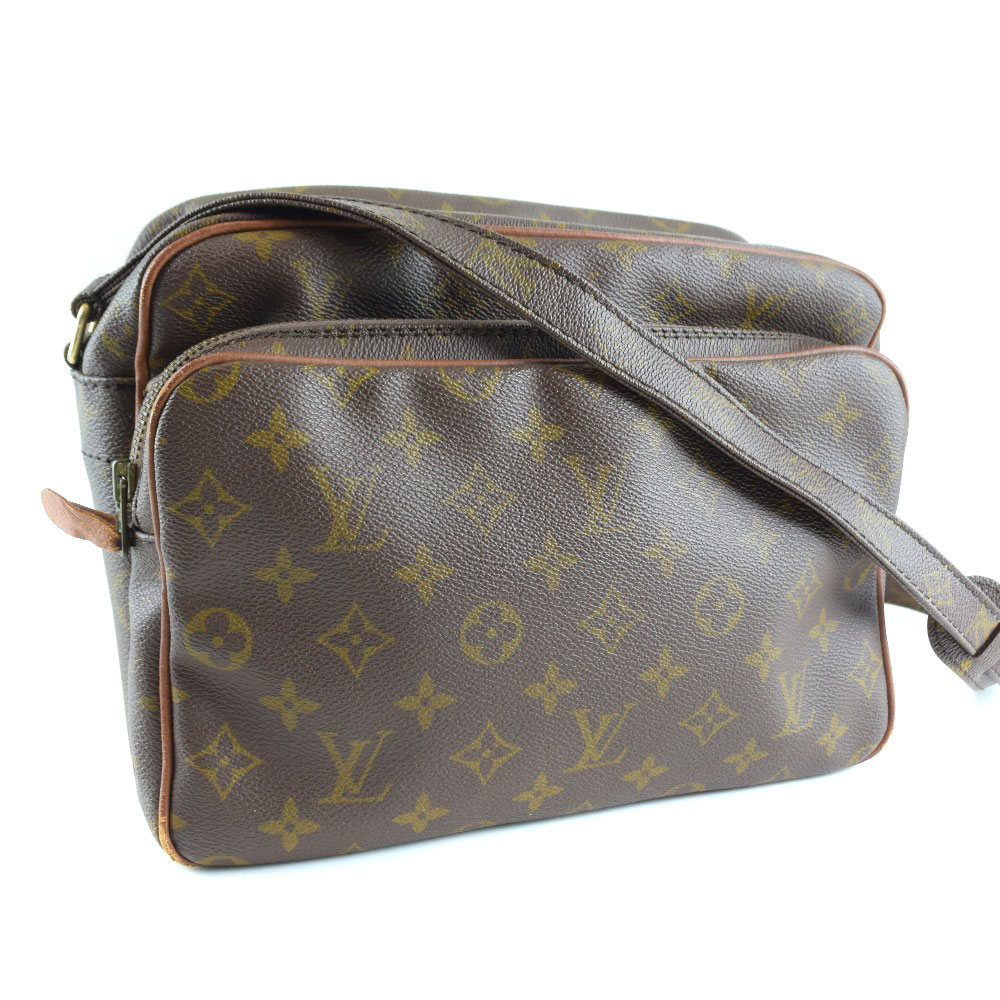 Details About Authentic Louis Vuitton Old Model Nile Shoulder Bag Brown Monogram Canvas