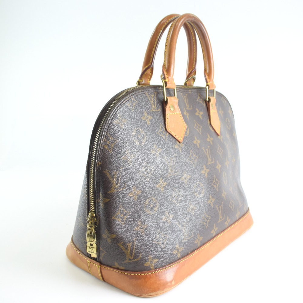 AUTHENTIC LOUIS VUITTON M51130 Alma Handbag Brown Monogram Canvas Women ...