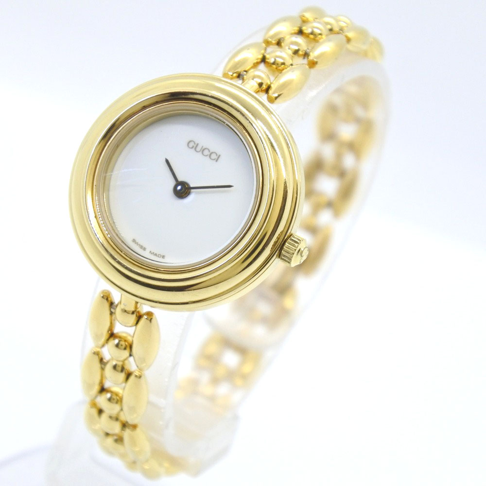 GUCCI 11/12.2 Change bezel Watches gold Gold Plated Women WhiteDial | eBay
