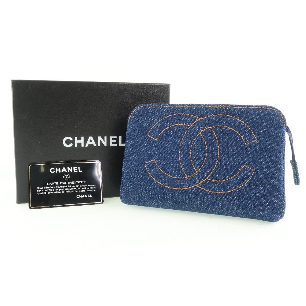 CHANEL ヴィンテージ キャビアスキン バニティ キャメル ポーチ