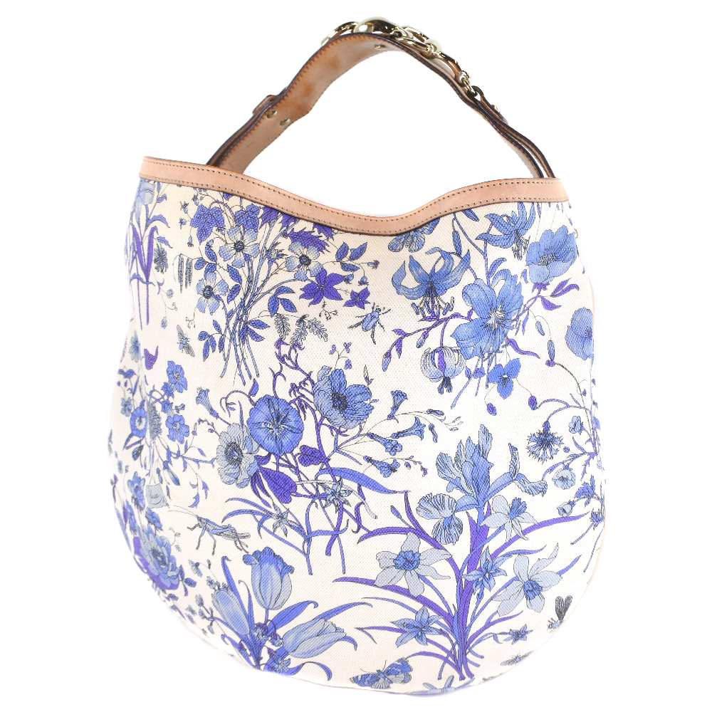 AUTHENTIC GUCCI 170014 flora Shoulder Bag blue canvas Women | eBay