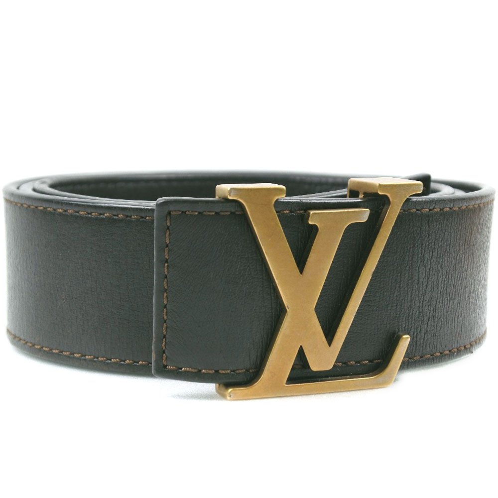 LOUIS VUITTON M6092 Sao Tulle Initial belt Brown leather mens | eBay