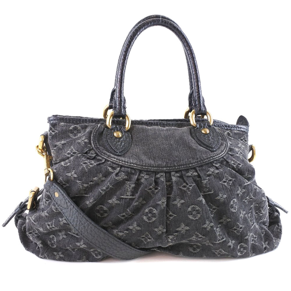 AUTHENTIC LOUIS VUITTON M95351 Neo cany MM Handbag black Monogram denim Women | eBay