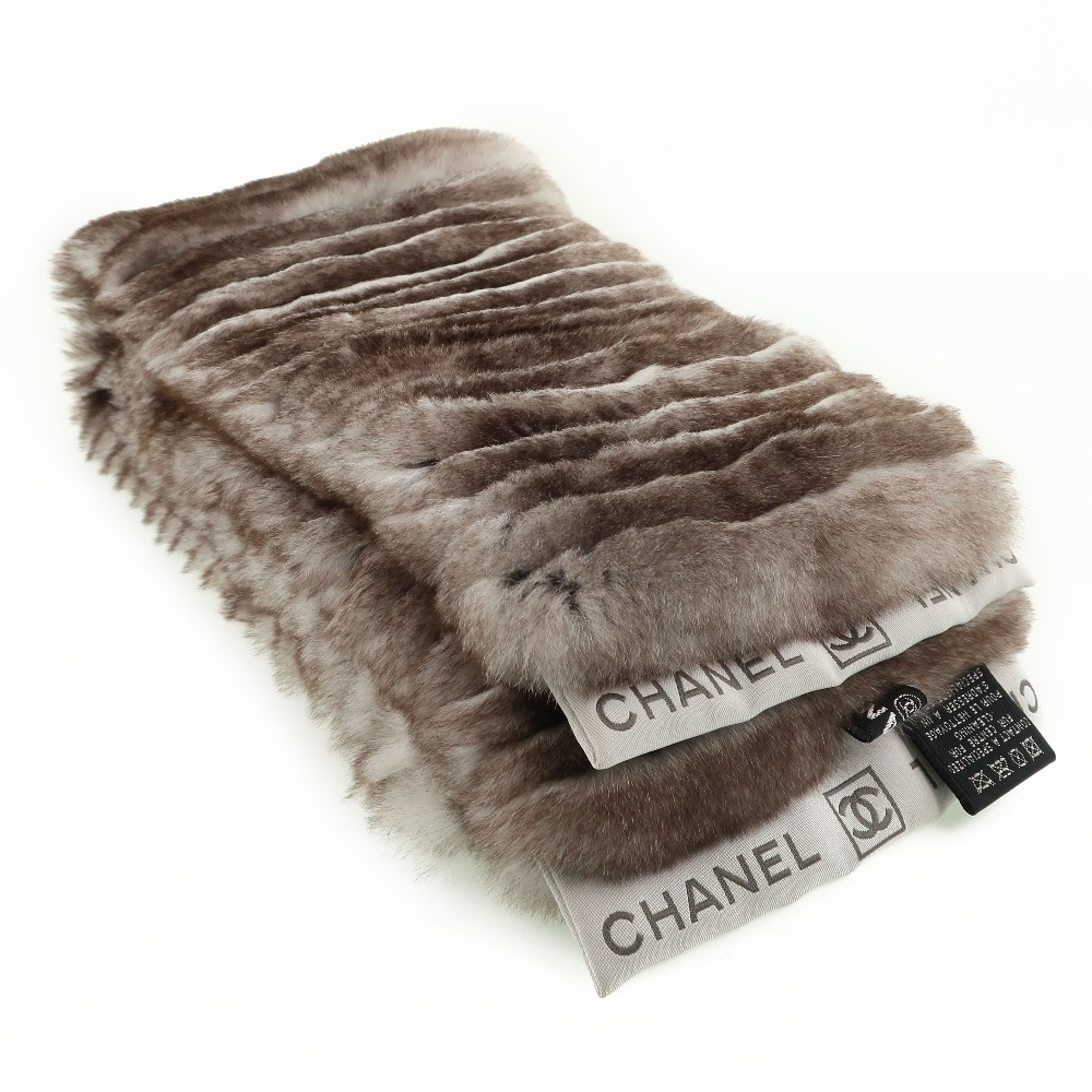 CHANEL】シャネル マフラー オリラグ グレー レディース ストール ...