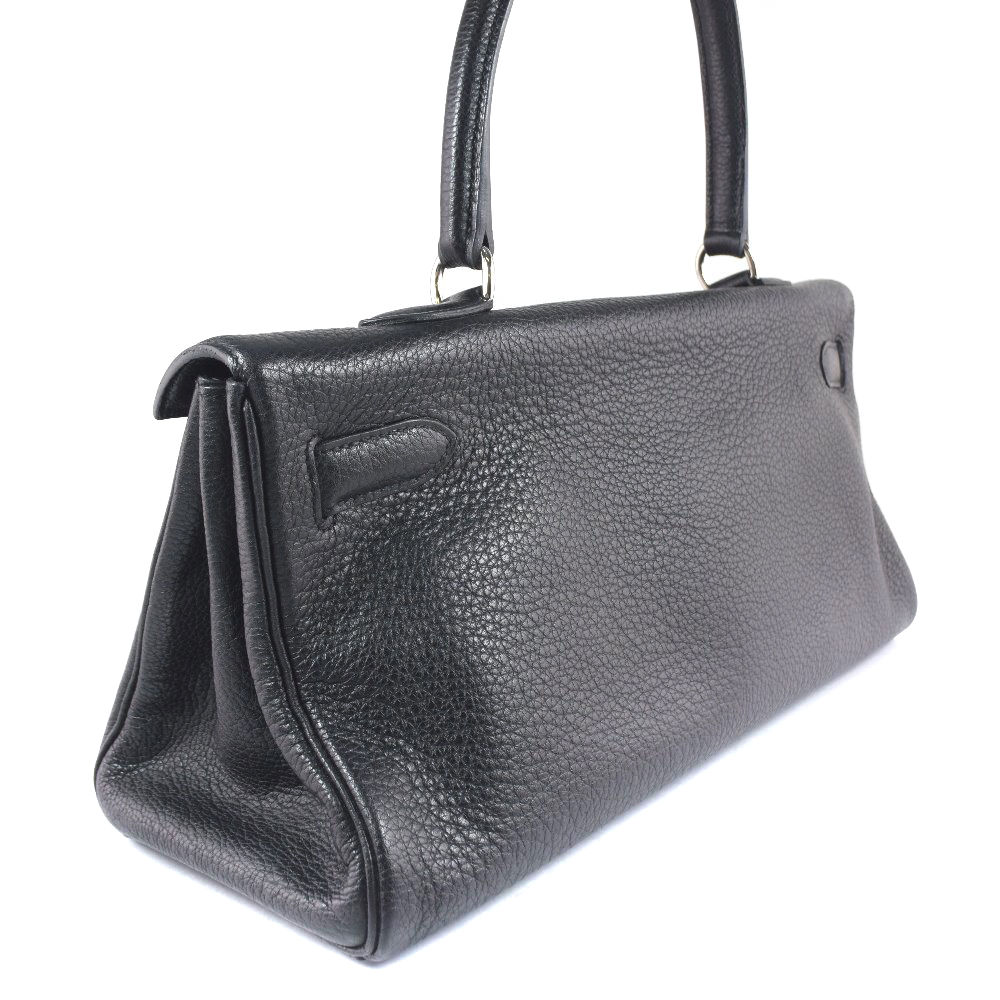 AUTHENTIC HERMES Shoulder Kelly 42 Handbag Silver/black Taurillon Clemence... | eBay