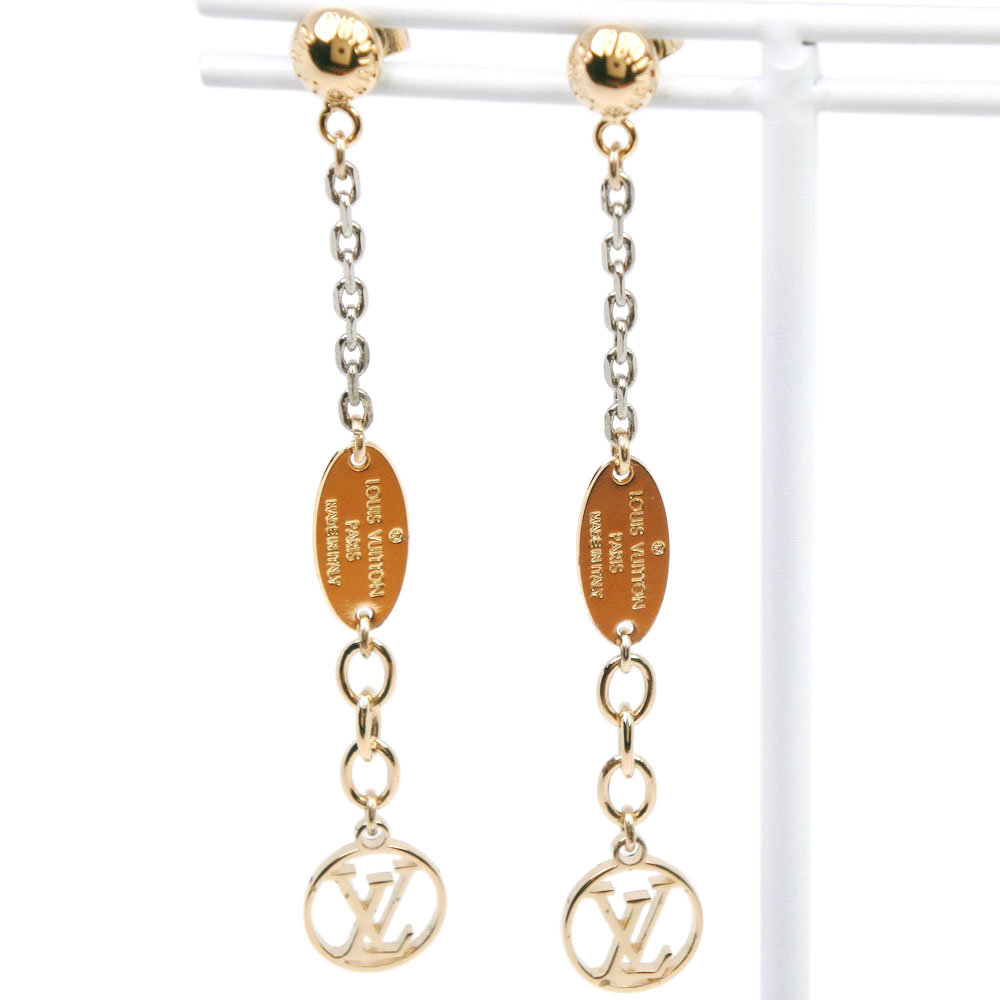 LOUIS VUITTON M68076 Earring / Logo Mania earring Gold Plated Women eBay