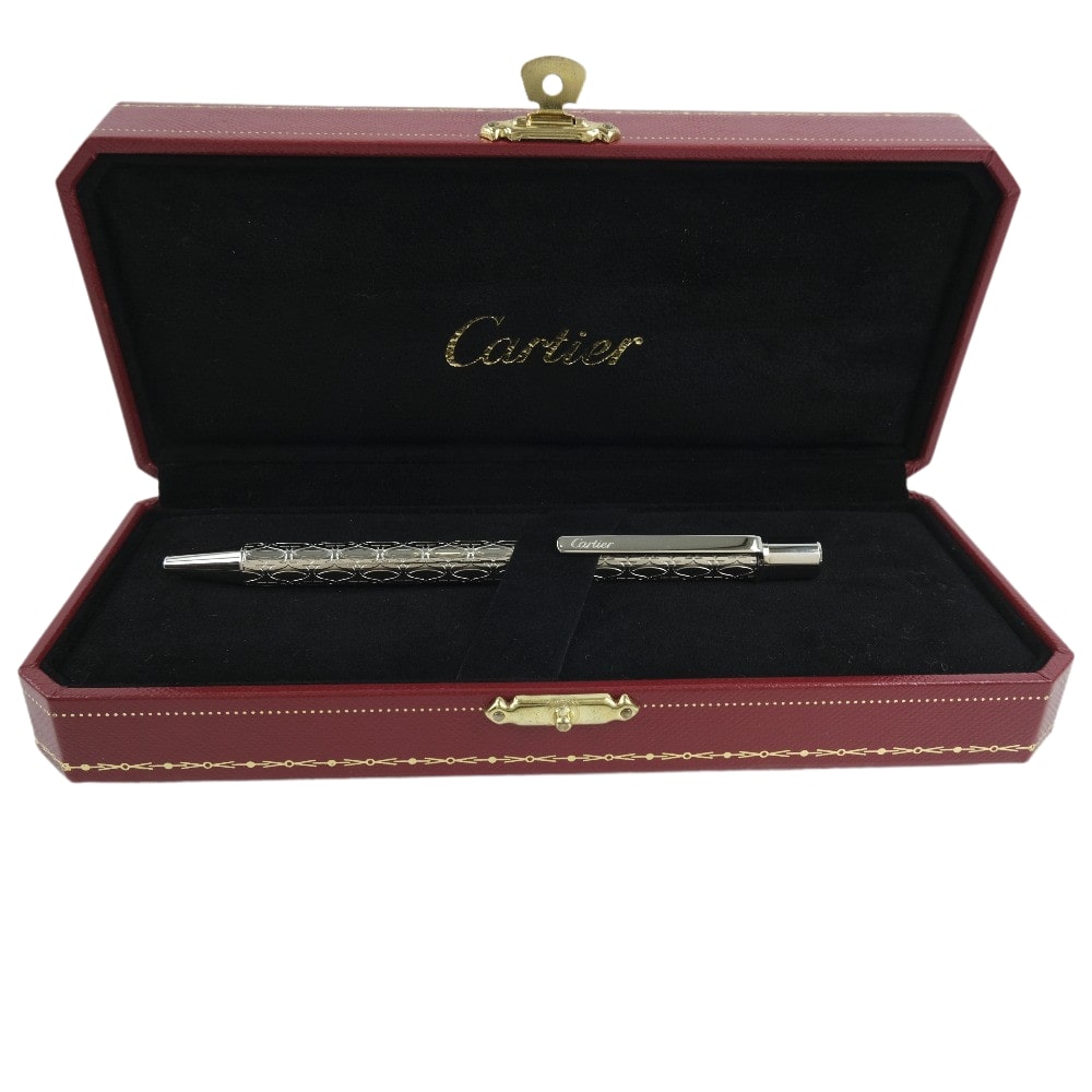 CARTIER ST150185 Twist type Must de Santos Ballpoint pen Silver unisex | eBay