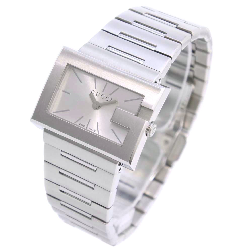 GUCCI 100L G rectangle Watches Stainless Steel Women SilverDial | eBay