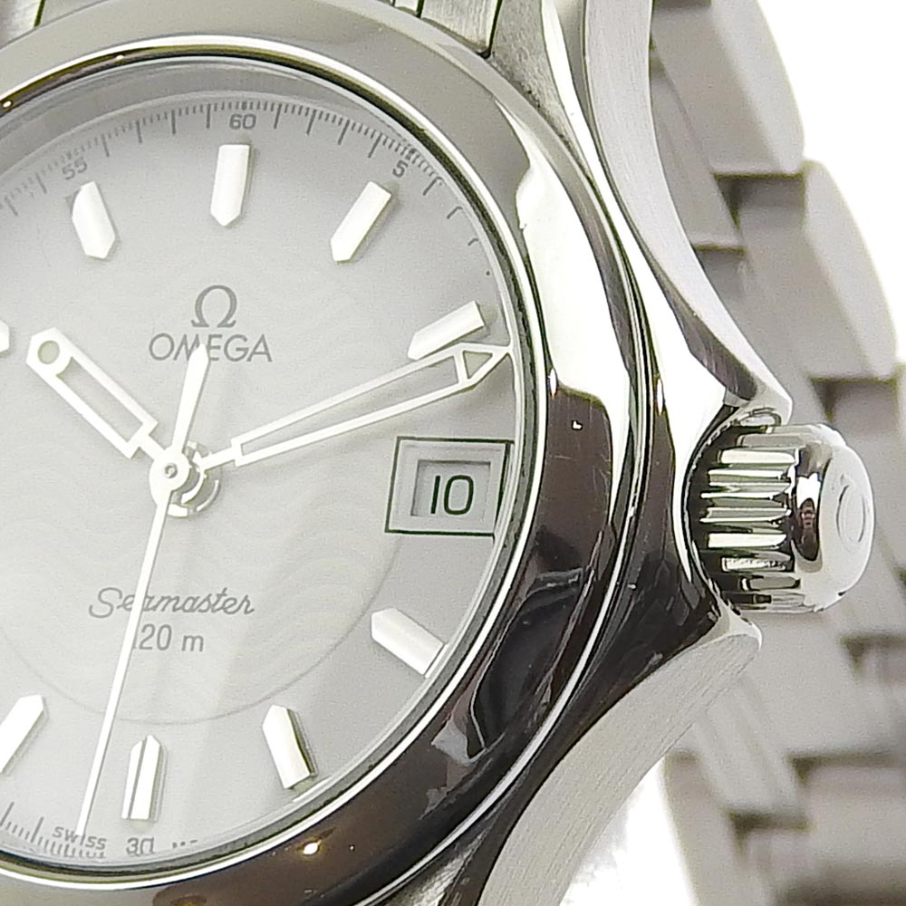 【OMEGA】オメガ シーマスター120M 2581.32 ステンレススチール クオーツ アナログ表示 レディース 白文字盤 腕時計【中古】