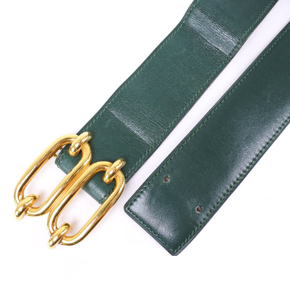 HERMES belt green/gold Calfskin Women | eBay