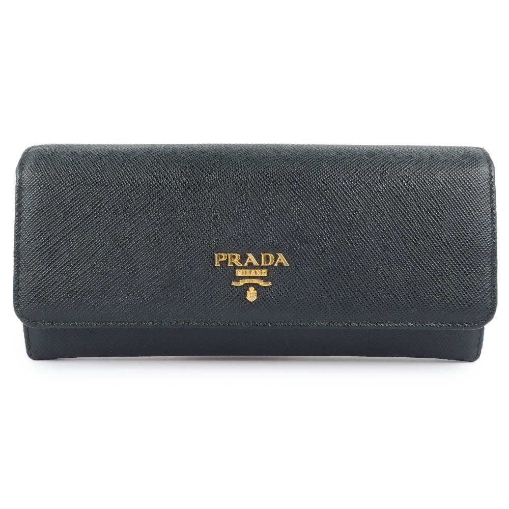 【PRADA】プラダ 1MH132 サフィアーノ NERO+IBISCO 黒 レディース 長財布【中古】