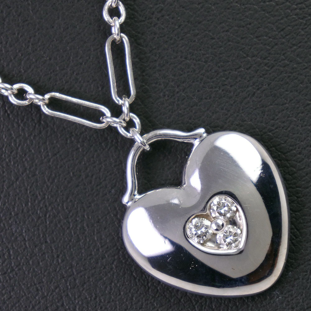 【TIFFANY&Co.】ティファニー ハート K18ホワイトゴールド×ダイヤモンド レディース ネックレス【中古】
