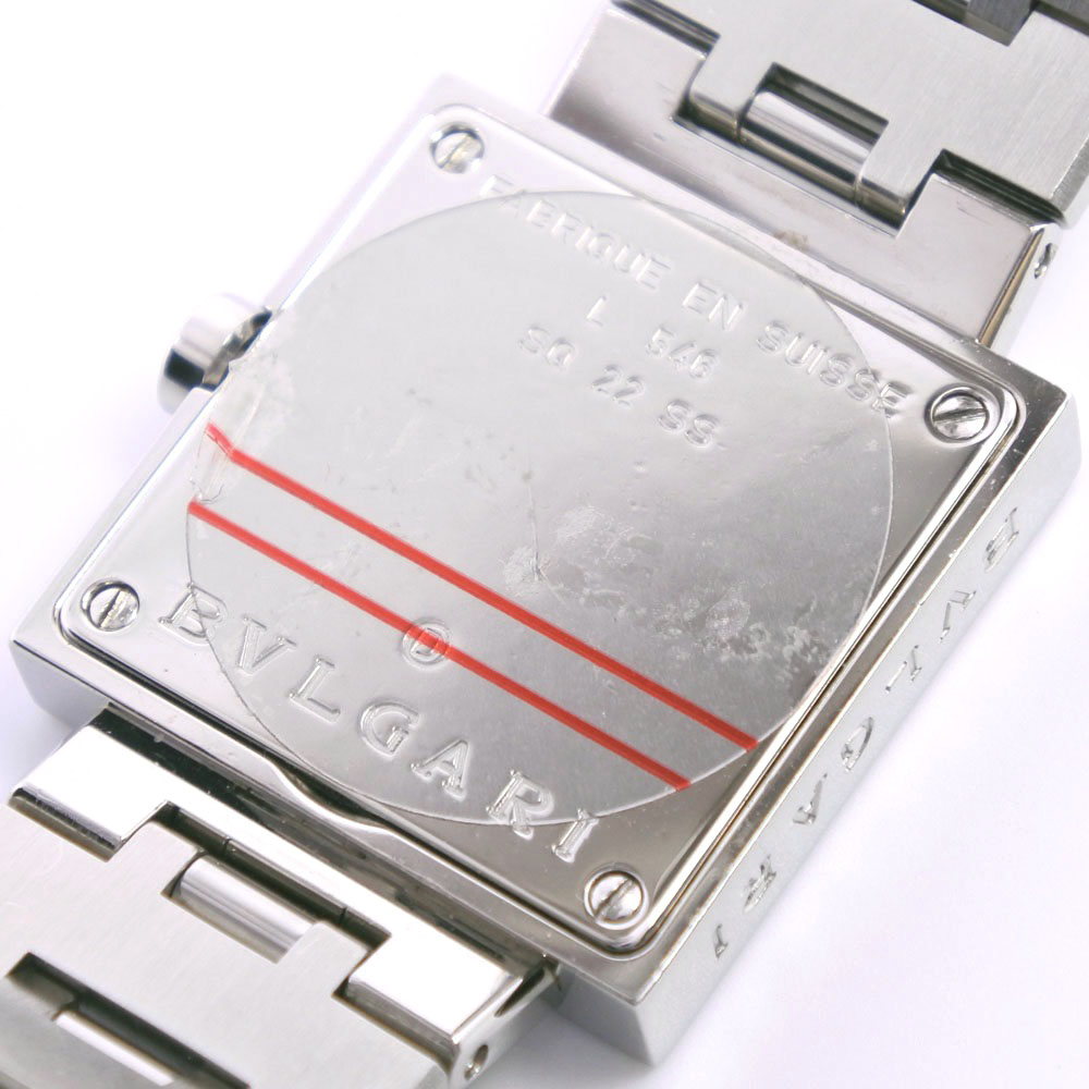 があります BVLGARI ブルガリ クアドラード SQ22SS 黒文字盤 スクエアフェイス 腕時計 ムーブメン