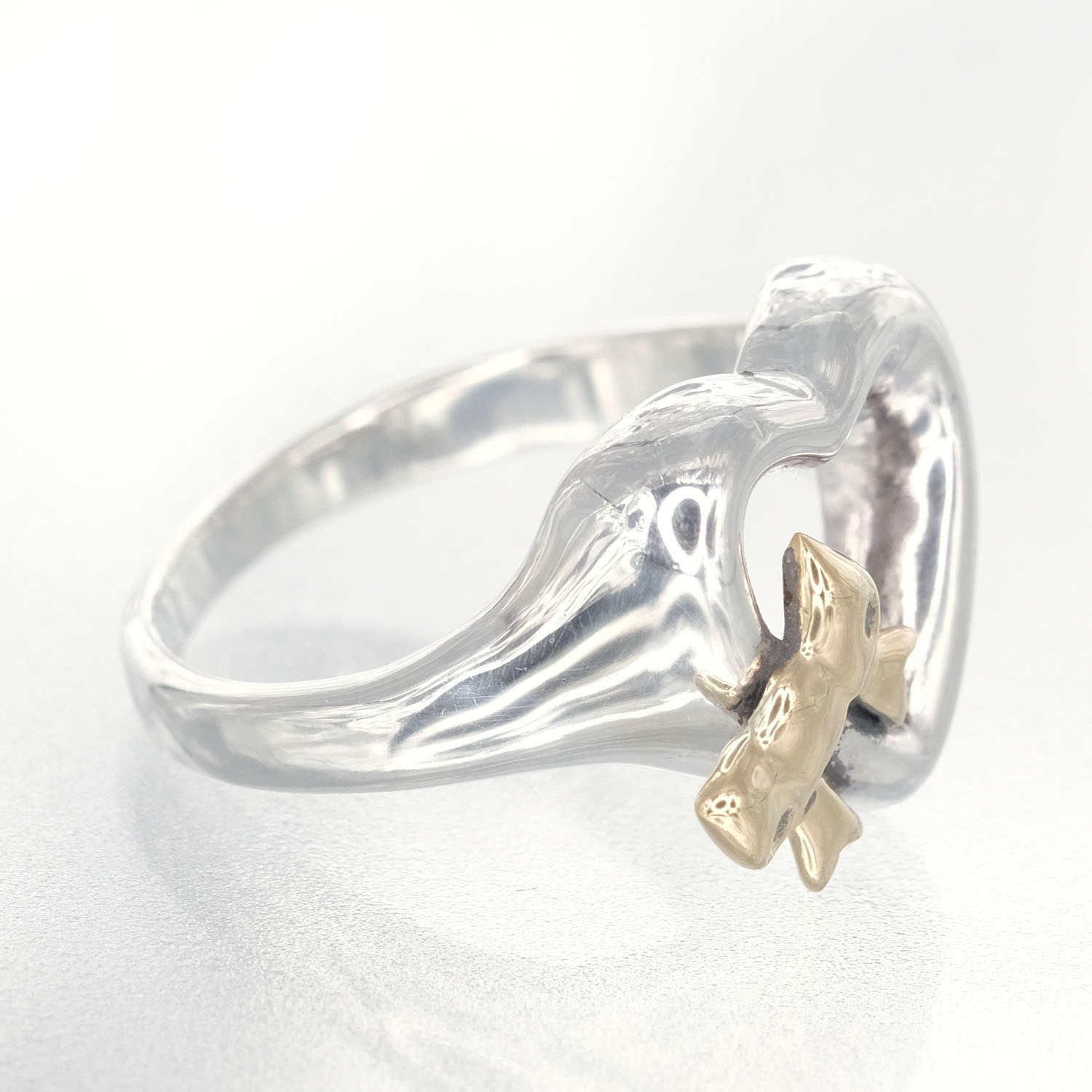 ring&ring K18 エナメル ハート キー リング ティファニーブルー