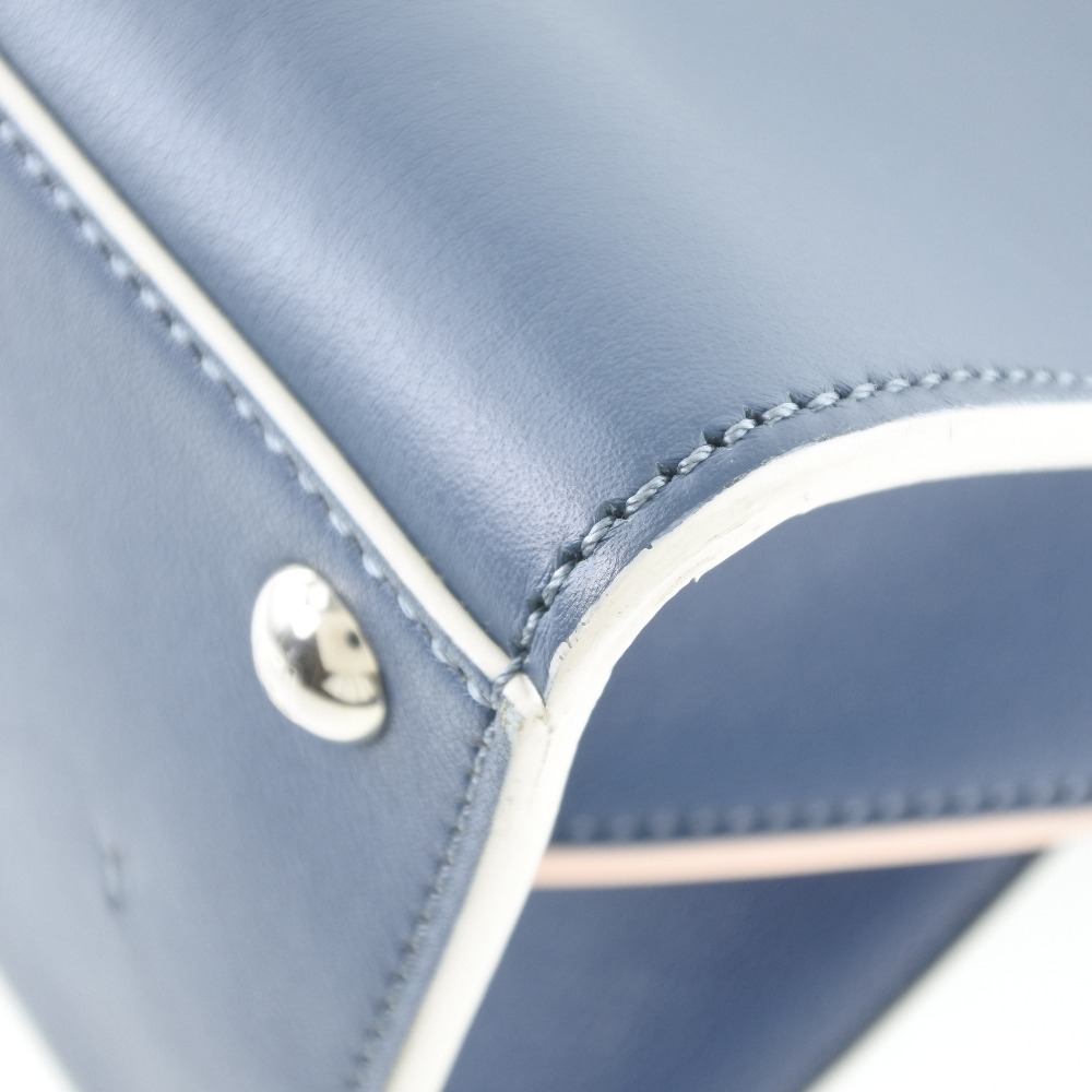FENDI】フェンディ トロワジュール 2WAYショルダー 8BH279 カーフ 青 ...