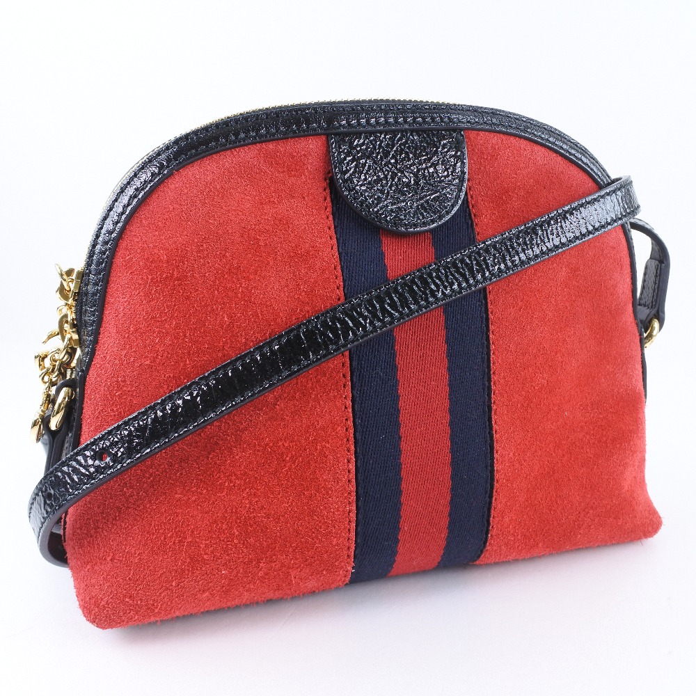 GUCCI】グッチ オフィディア 499621 スウェード×レザー ハイビスカス