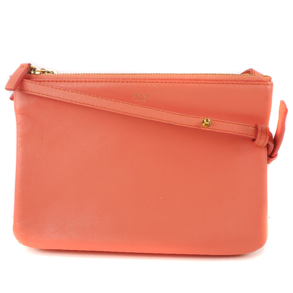 CELINE】セリーヌ トリオスモール 165113ETA ラムスキン コーラル ...
