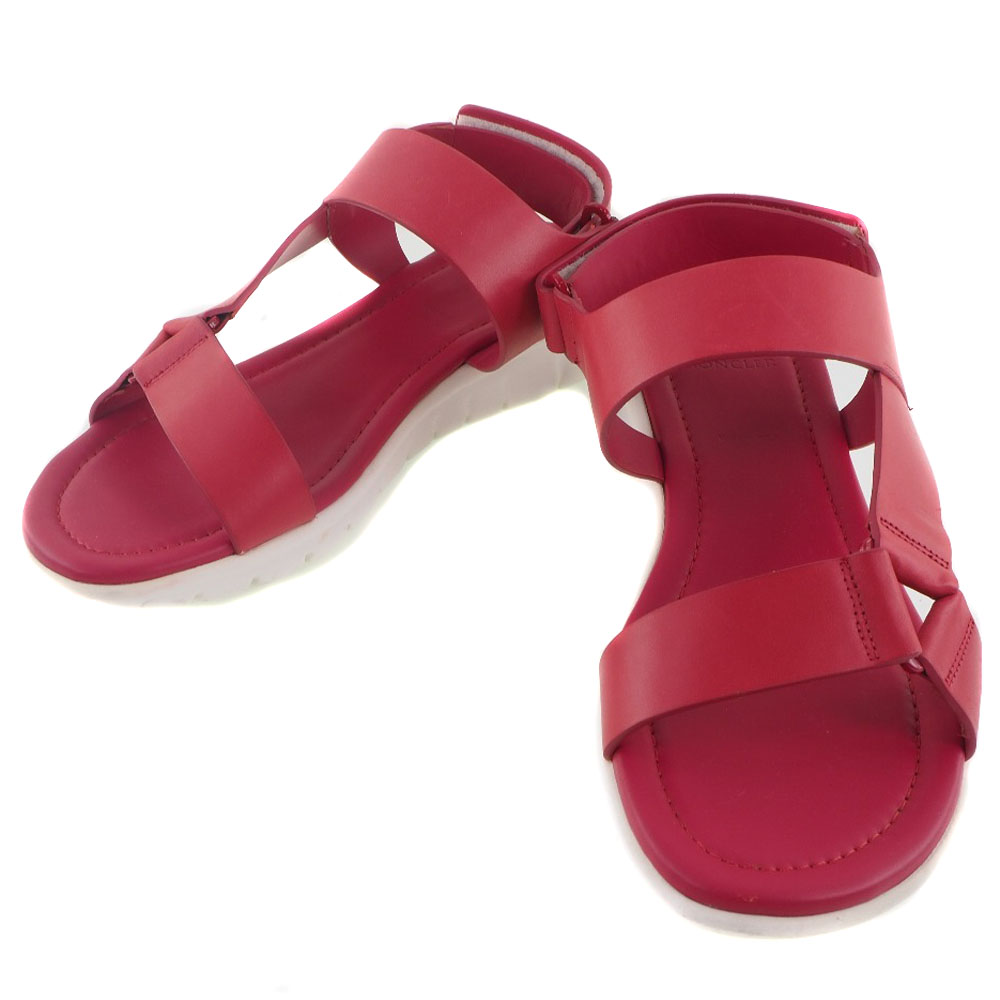 Moncler モンクレール スポーツサンダル レザー 赤 レディース サンダル 中古 Smasell スマセル 公式通販 サスティナブルアウトレットモール スマセル