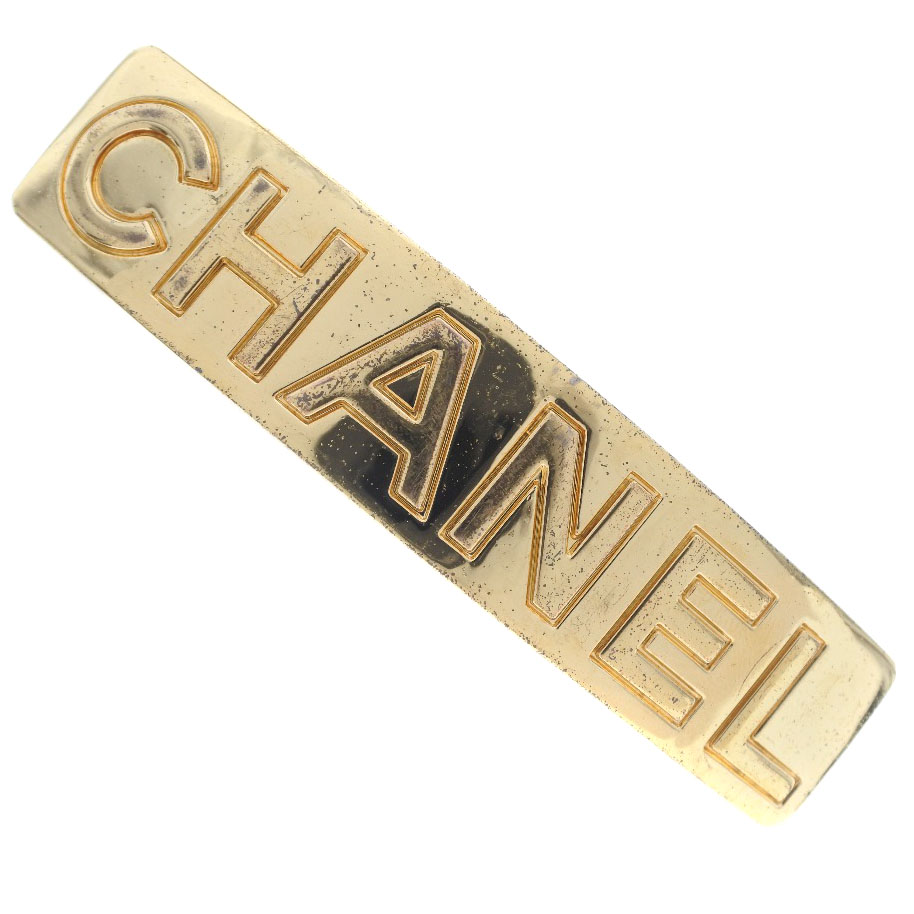 【CHANEL】シャネル ヴィンテージ ロゴ 金メッキ ゴールド 97A レディース バレッタ【中古】