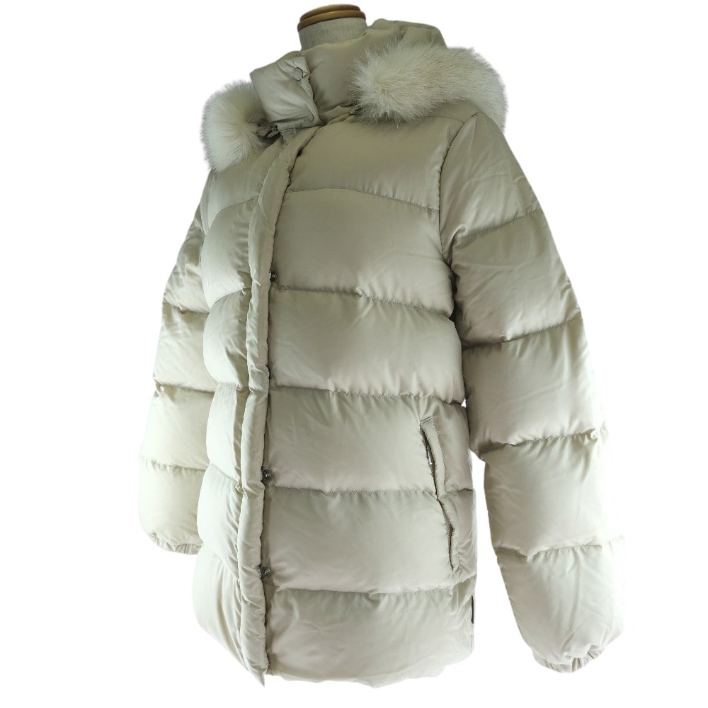 MONCLER Fur hood Down jacket beige Nylon Women | eBay