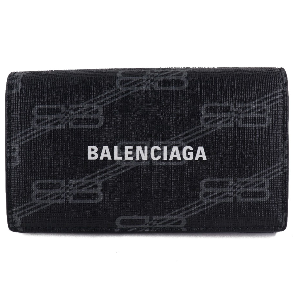 BALENCIAGA】バレンシアガ BBモノグラム ロゴ 6連 レザー×PVC 黒 ユニ