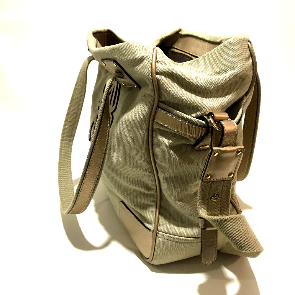 AUTHENTIC LOEWE Bolso 2 WAY Mini Duffle Bag Shoulder Bag Beige x Gold | eBay