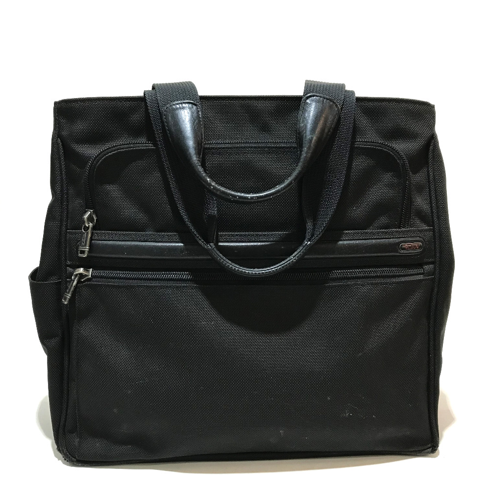 Details About Authentic Tumi Tote Bag Business Hand Black Canvas X Leather