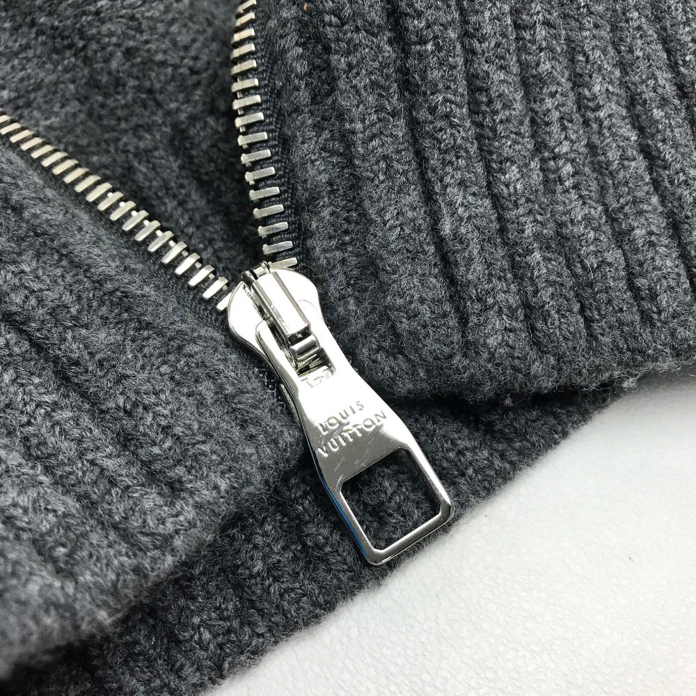 AUTHENTIC LOUIS VUITTON 16AW Zipper Sweater Gray Wool/Nylon | eBay