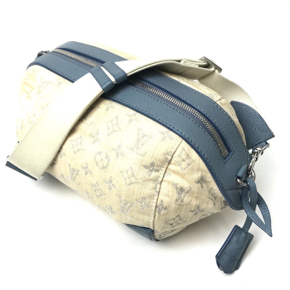 AUTHENTIC LOUIS VUITTON Denim Pochette - Round Shoulder Bag blue/White M40706 | eBay
