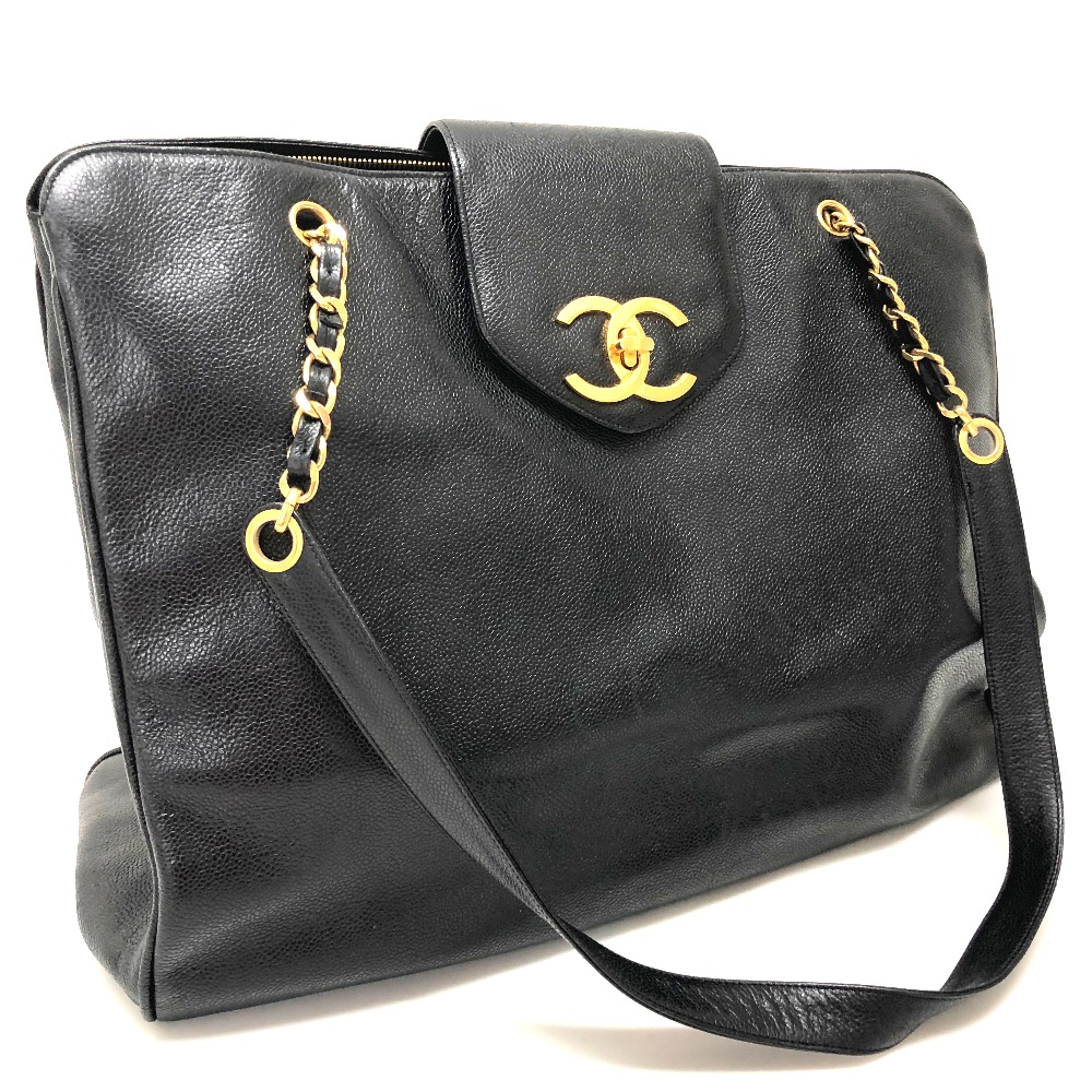 chanel black caviar shoulder bag