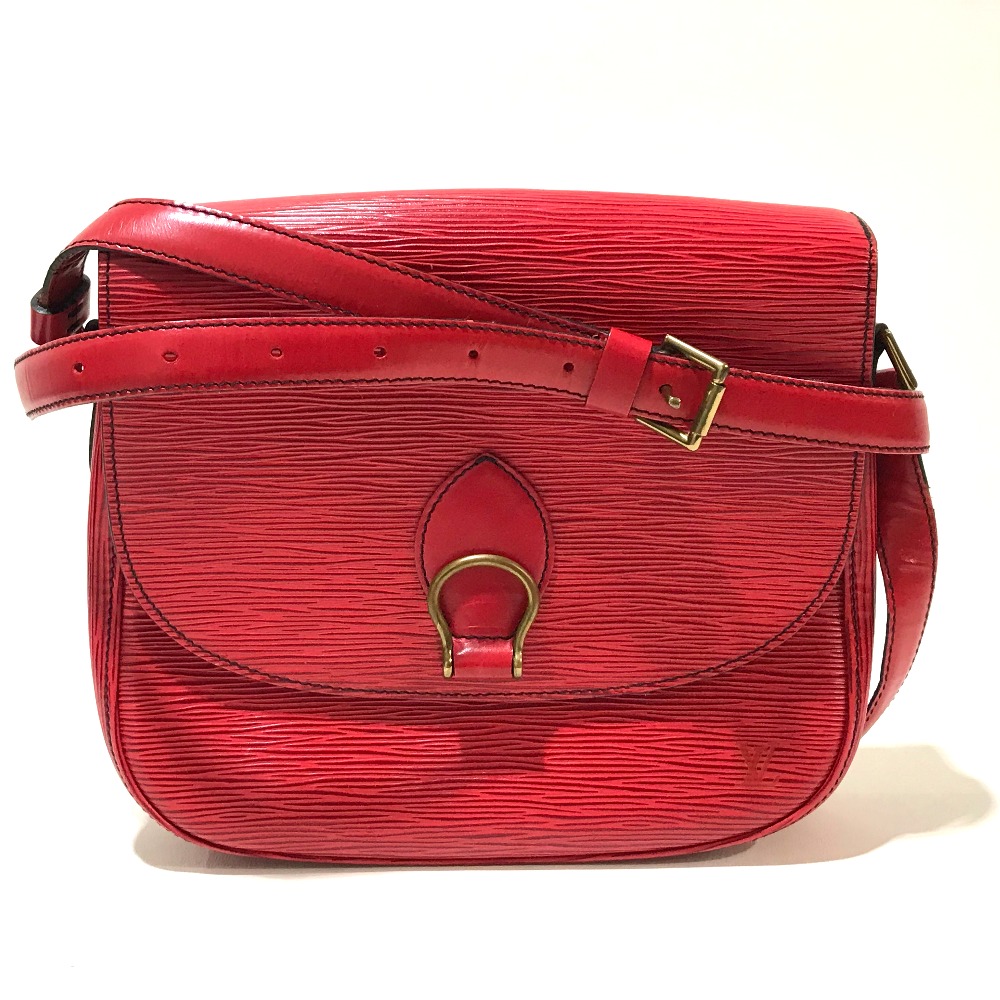 AUTHENTIC LOUIS VUITTON Epi Saint Cloud Shoulder Bag Red Epi Leather M52197 | eBay