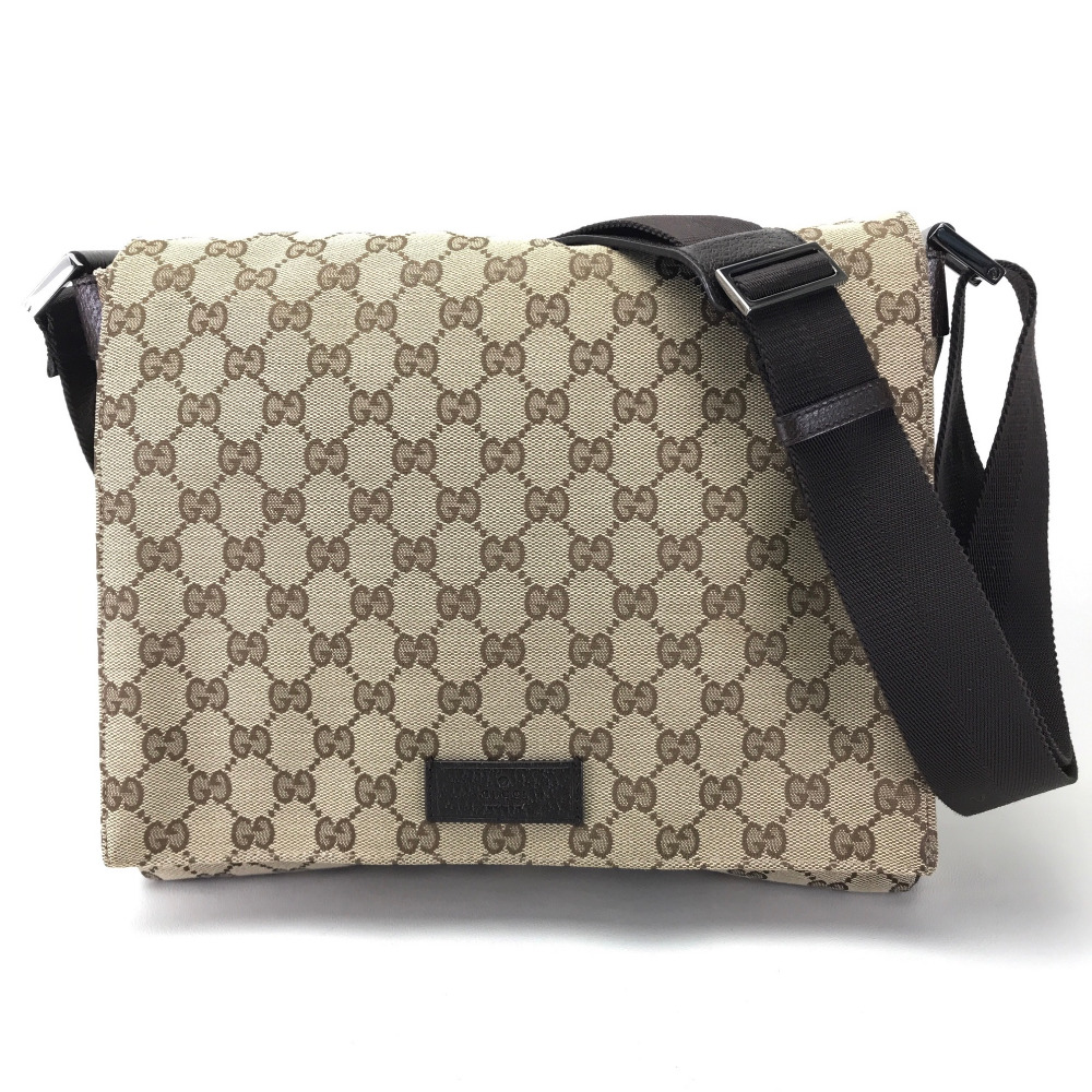 Details About Authentic Gucci Messenger Bag Shoulder Beige 146236