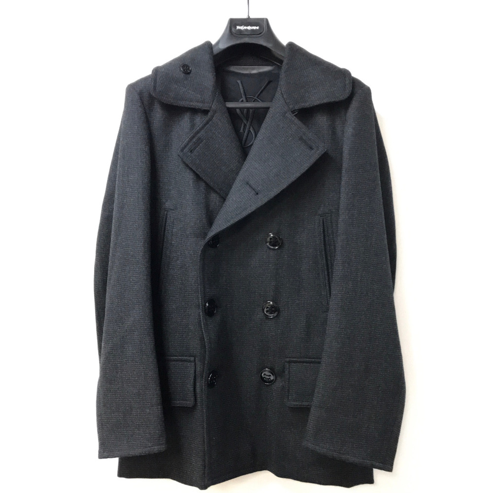 AUTHENTIC YVES SAINT LAURENT YSL Jacket Coat Dark Gray 241969 | eBay