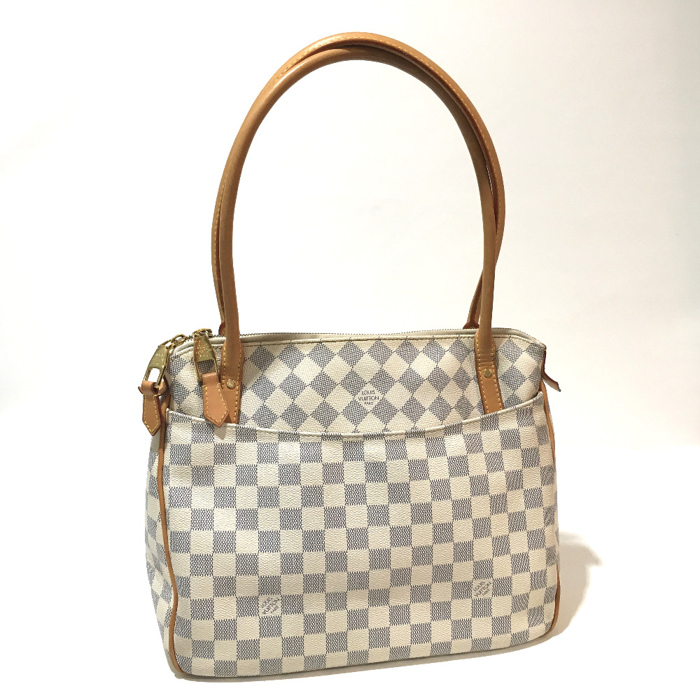 AUTHENTIC LOUIS VUITTON Damier Azur Figheri PM Tote Bag Shoulder Bag N41176 eBay