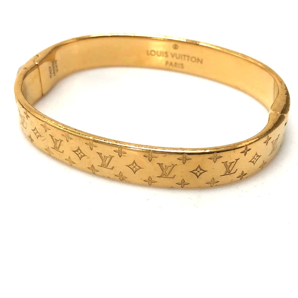 AUTHENTIC LOUIS VUITTON Cuff Nanogram Bangle Bracelet Gold M00251 | eBay