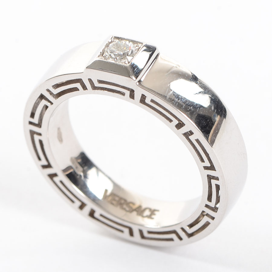 versace white gold ring