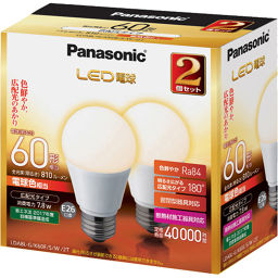 Panasonic Panasonic Led Bulb Wide Light Distribution Type Bulb Color Equivalent E26 Base Bulb 60 Type Equivalent 810lm Lda8lgk60esw2t 2 Set Home Appliance Led Bulb E26 Base ー The Best Place To